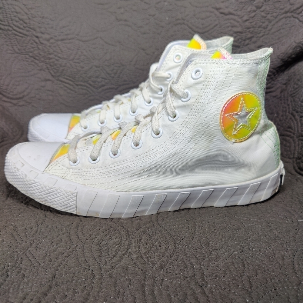 Converse All Star UNT1TL3D High Hi-Vis Collection White Iridescent Men's Sz 10.5